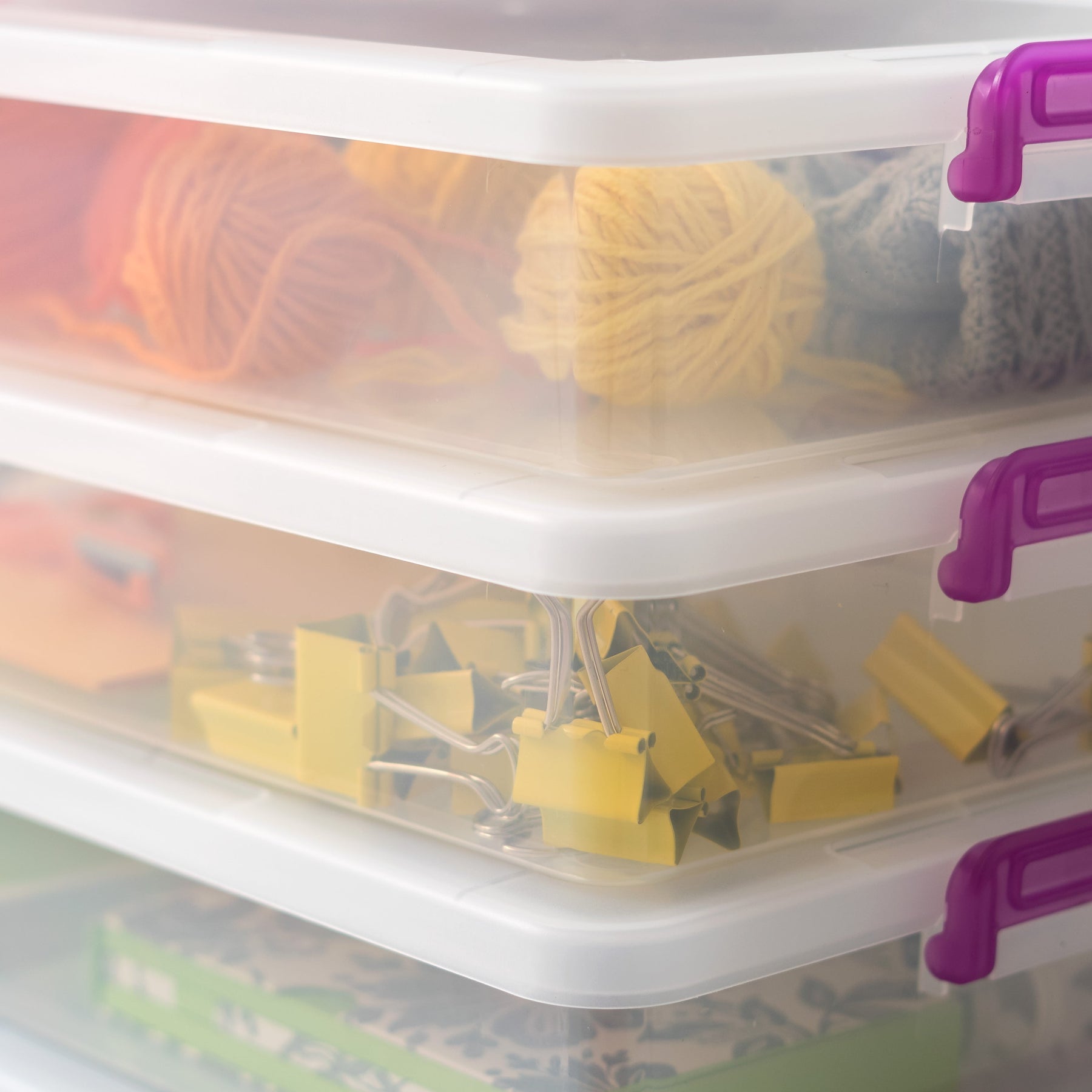Large Modular Latching Box - Purple Handle, 6 Pack, Clear – IRIS USA, Inc.
