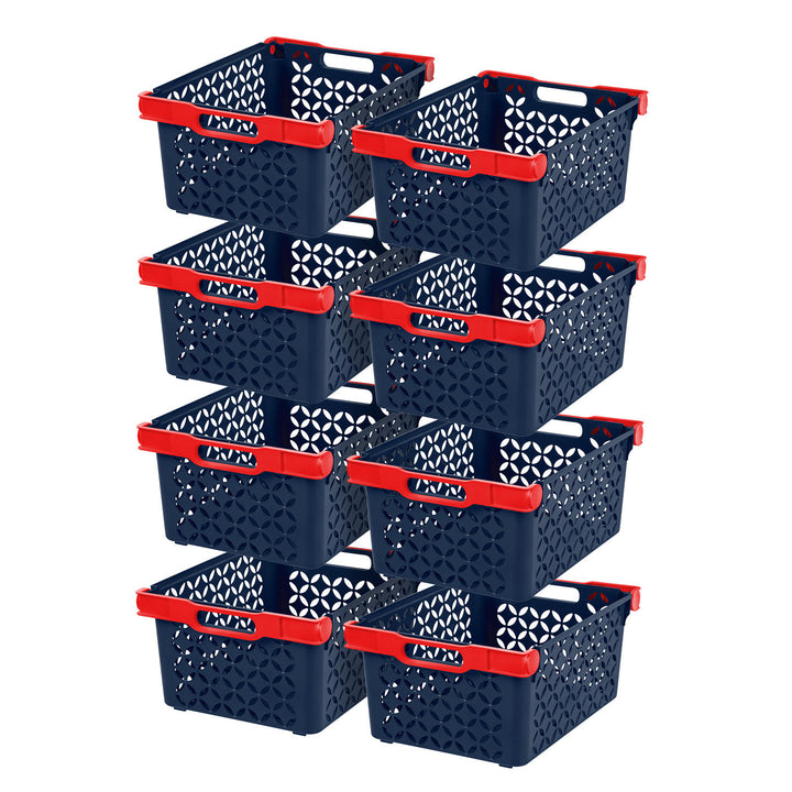 Boy's Large Decorative Basket, 8 Pack, Blue - IRIS USA, Inc.