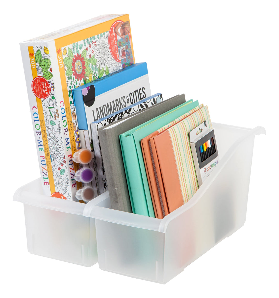 Connecting Book Bin, 8 Pack, Clear - IRIS USA, Inc.