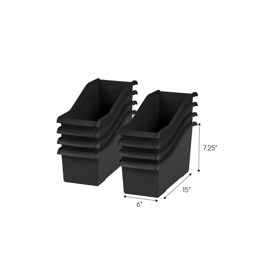 Connecting Book Bin, 8 Pack, Black - IRIS USA, Inc.