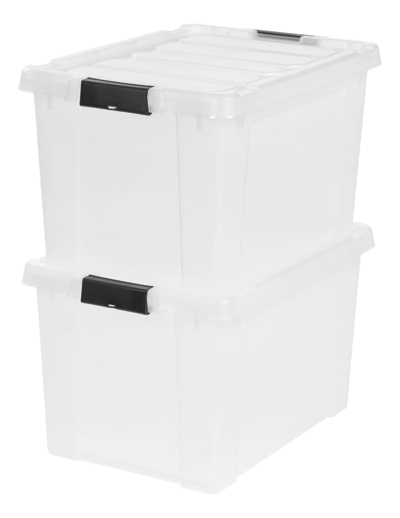 IRIS 18 Gal. WeatherPro Clear Plastic Storage Box with Blue Lid (3