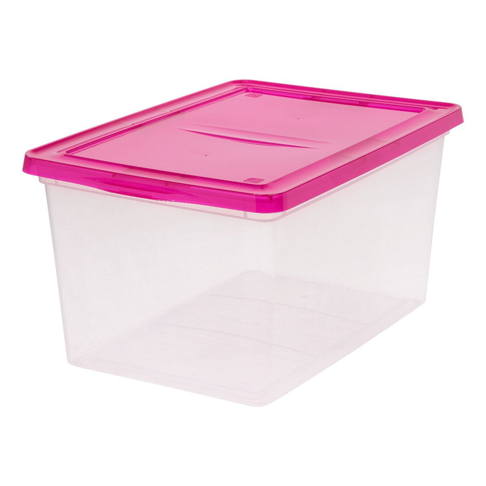 Clear Storage Box - 58 QT - image 1#color_magenta