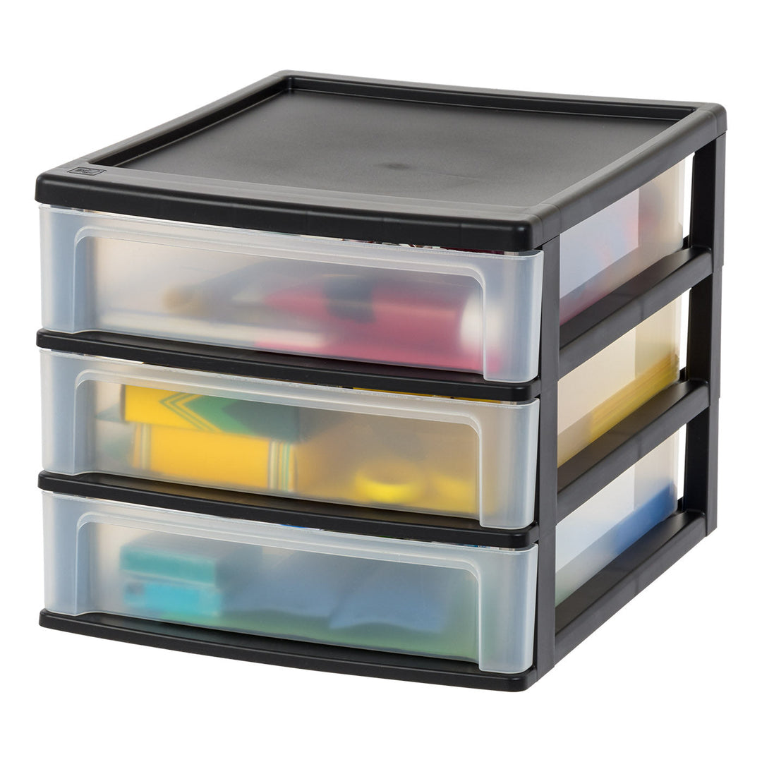 3-Drawer Desktop-Organizer Plastic-Drawer Office-Supplies File-Holder - IRIS USA, Inc.