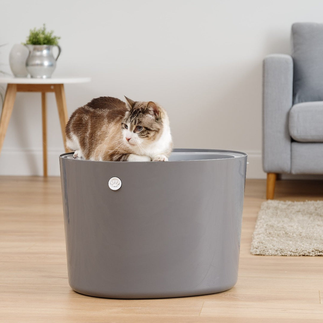Top Entry Cat Litter Pan - Large - image 3#color_gray