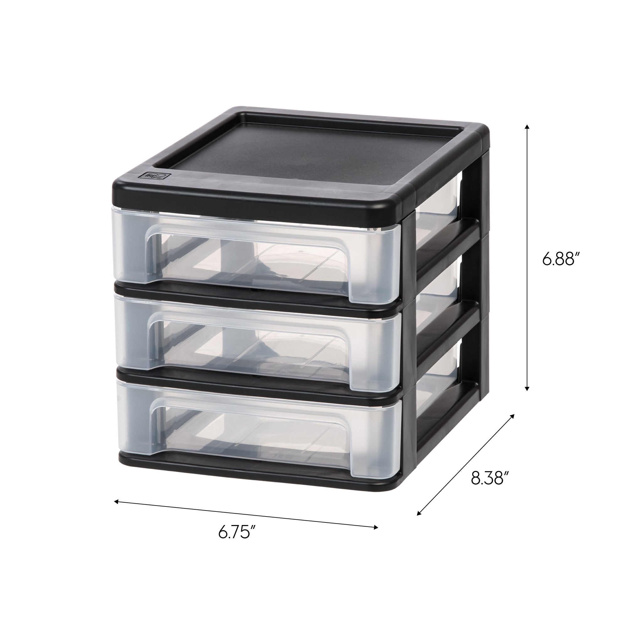 Mini 3 Drawer Desktop Organizer, Black, 2 Pack – IRIS USA