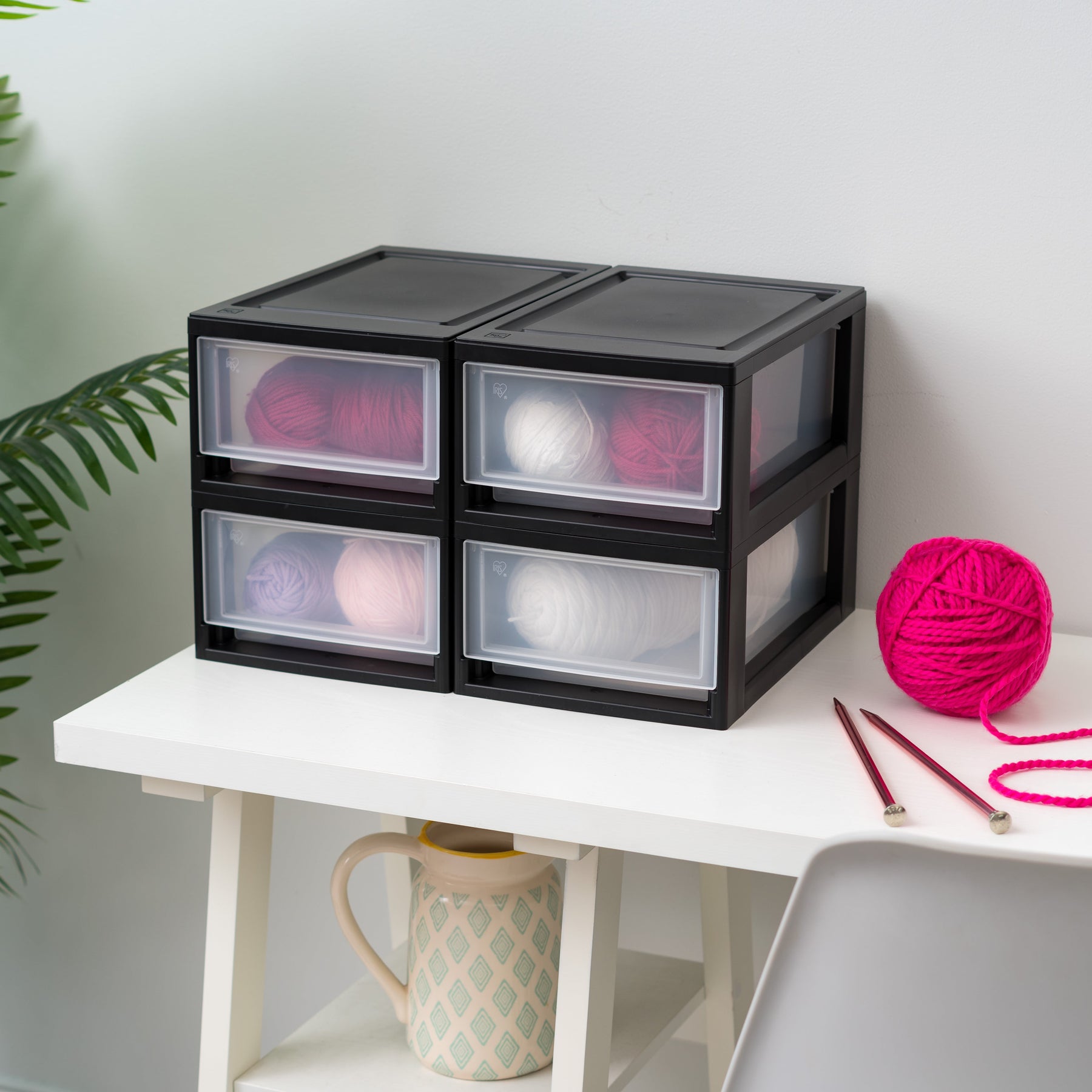 Poly Stacking Draw 6 Quart Compact Stacking Drawer, 4 Pack, Black – IRIS USA