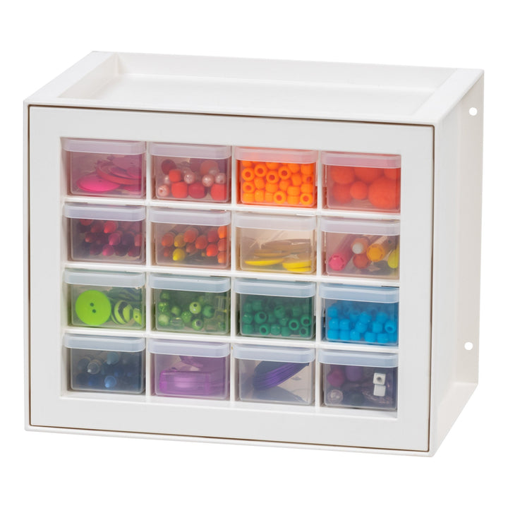 16 Drawer Sewing and Craft Parts Cabinet, White - IRIS USA, Inc.