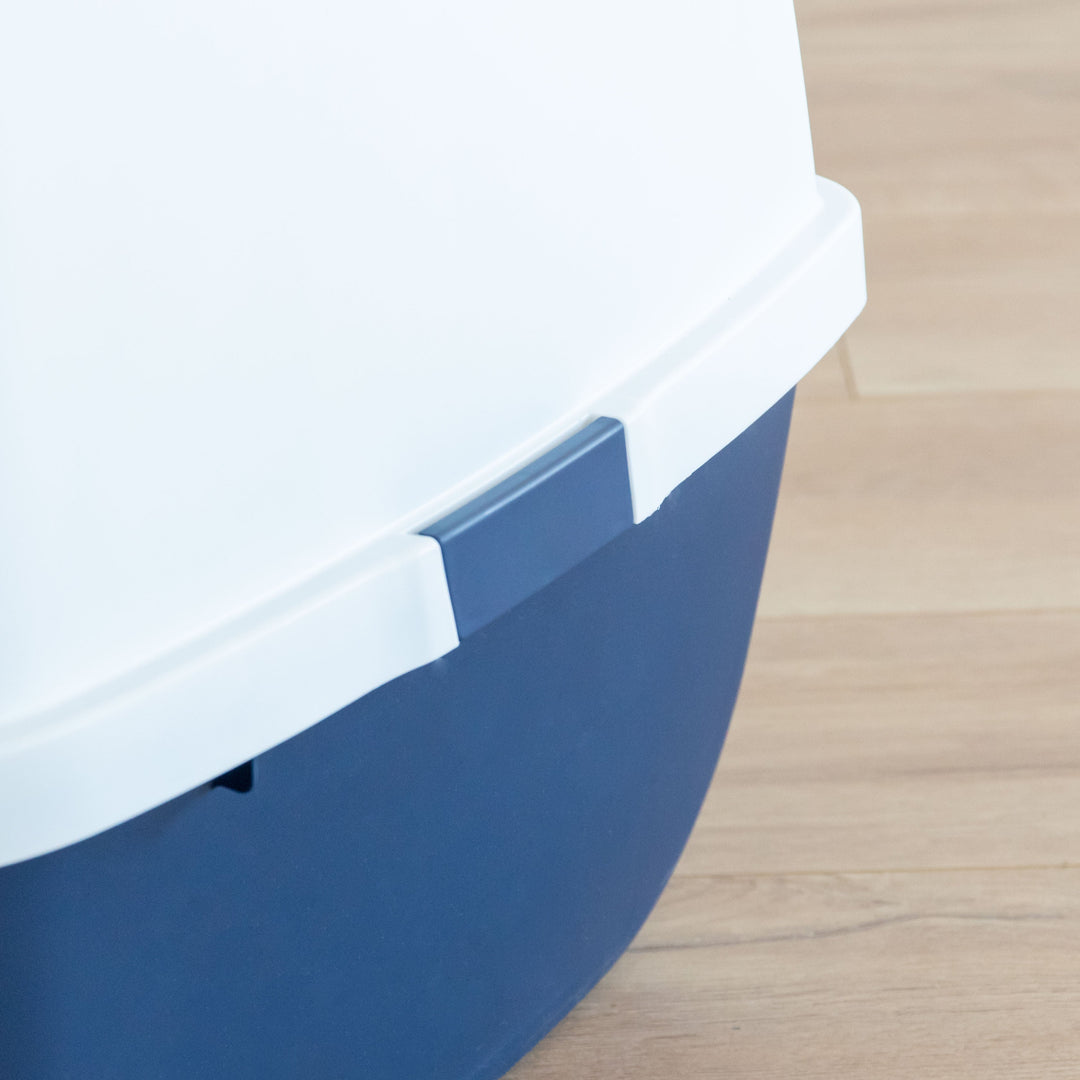 Jumbo Hooded Litter Box, Navy - IRIS USA, Inc.