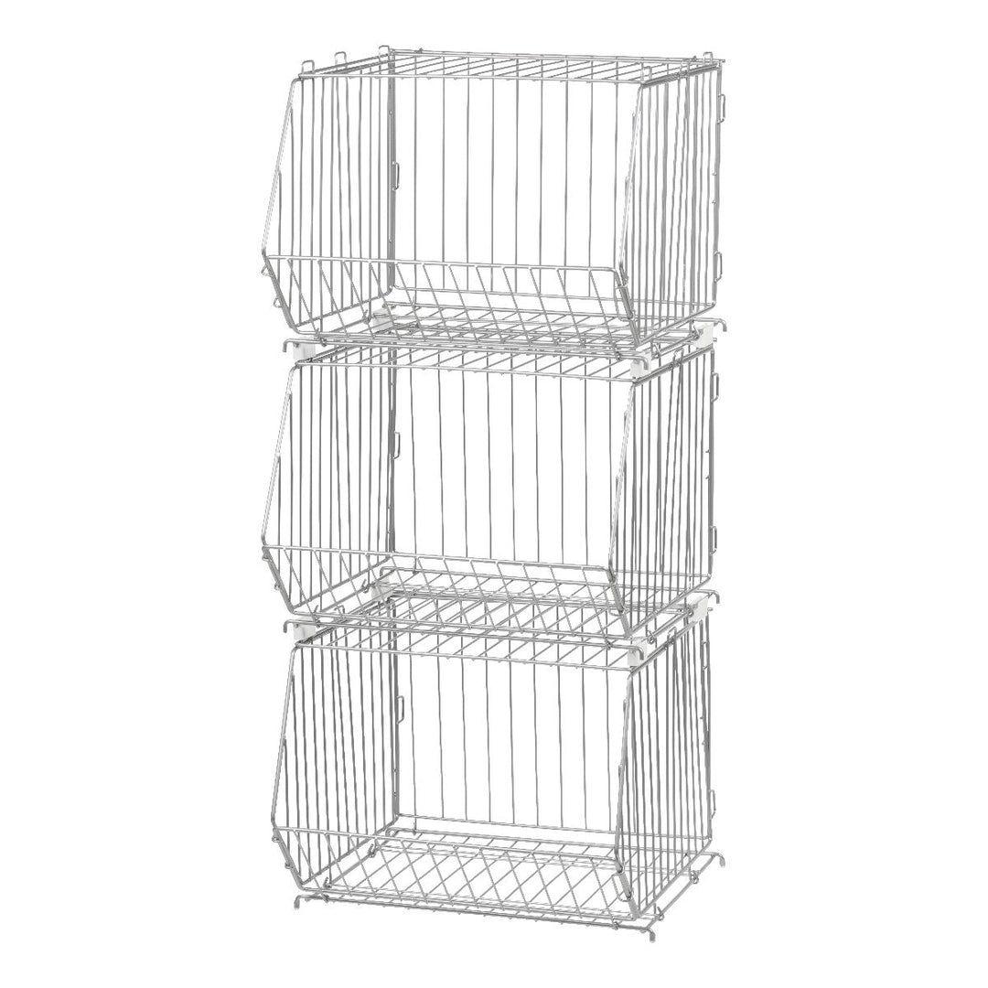 Modular Wire Stacking Storage Basket, Silver - IRIS USA, Inc.