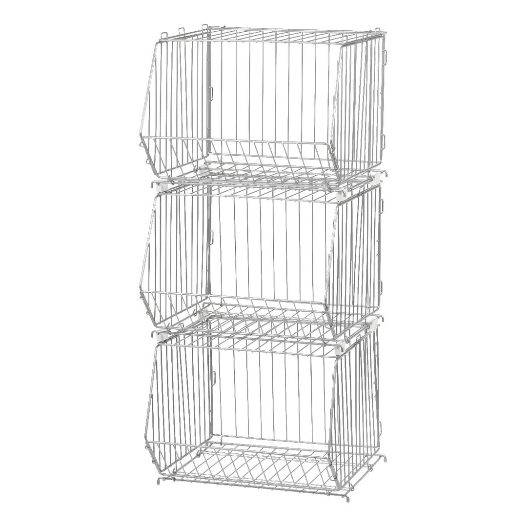 Modular Wire Stacking Storage Basket, Silver - IRIS USA, Inc.