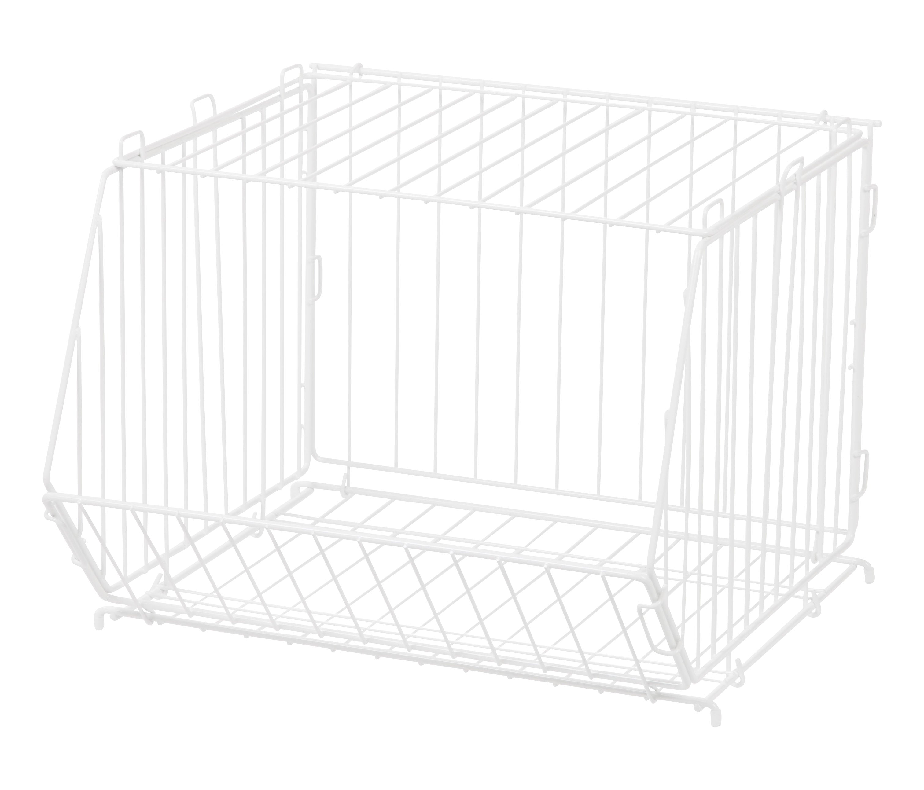 Modular Wire Stacking Storage Basket, White – IRIS USA