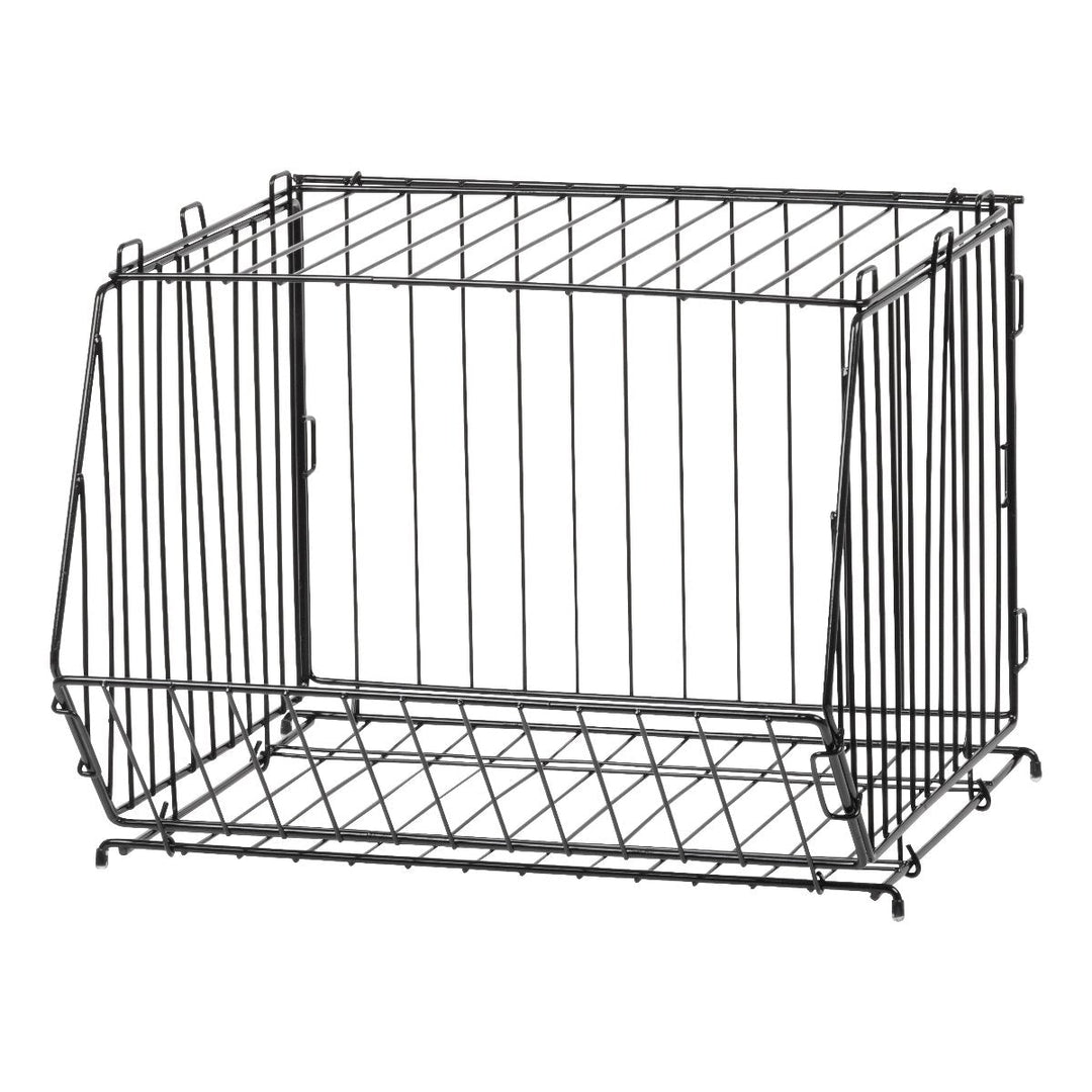 Modular Wire Stacking Storage Basket, Black - IRIS USA, Inc.