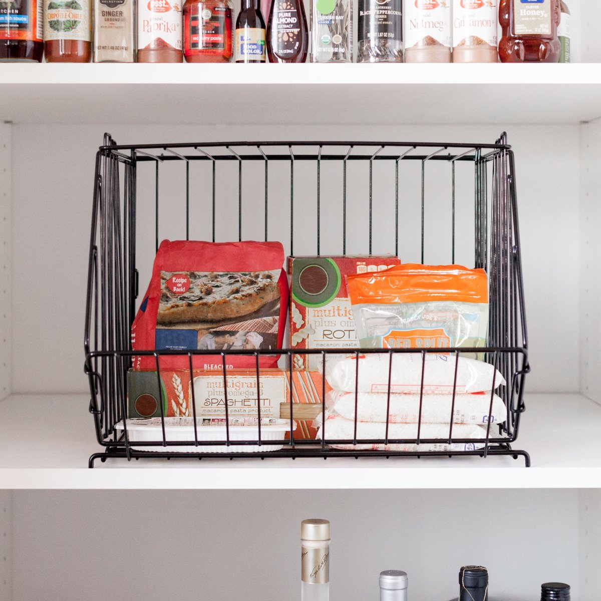 Modular Wire Stacking Storage Basket, Black | IRIS USA, Inc.
