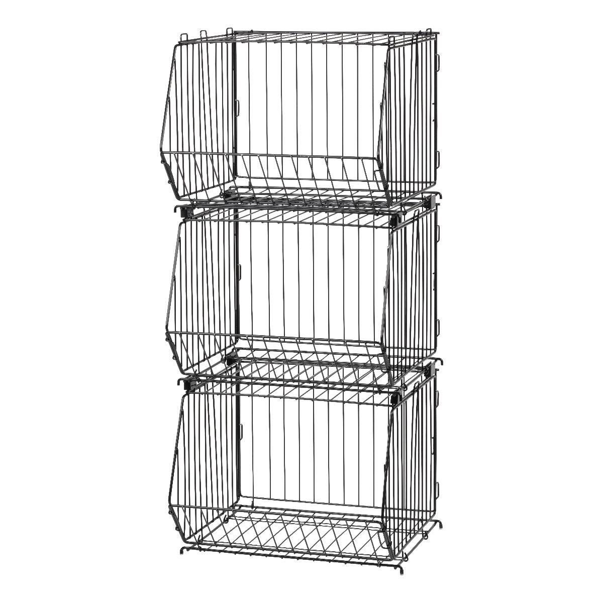 Modular Wire Stacking Storage Basket, Black | IRIS USA, Inc.