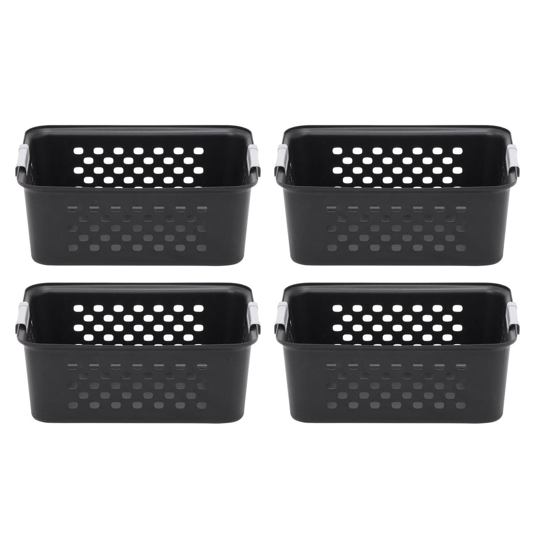 Black Plastic Organizers and Storage Bin, M-size [ Pack of 4 ] - IRIS USA, Inc.