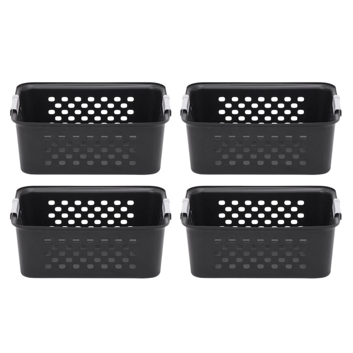 Black Plastic Organizers and Storage Bin, M-size [ Pack of 4 ] - IRIS USA, Inc.