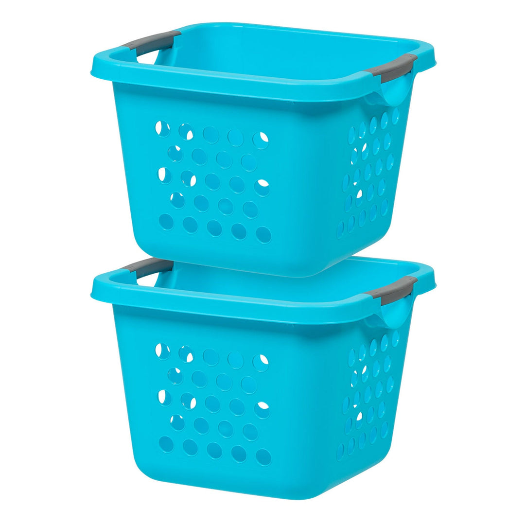 IRIS USA Square Laundry Basket, Laundry Organizer for the Closet, Dorm, Laundry Room and Bedroom, Small, Tall Laundry Storage - Medium, Teal, 2 Pack - IRIS USA, Inc.