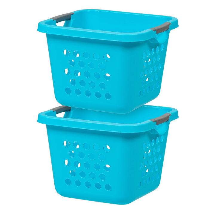 IRIS USA Square Laundry Basket, Laundry Organizer for the Closet, Dorm, Laundry Room and Bedroom, Small, Tall Laundry Storage - Medium, Teal, 2 Pack - IRIS USA, Inc.