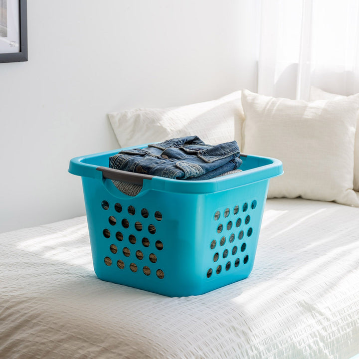IRIS USA Square Laundry Basket, Laundry Organizer for the Closet, Dorm, Laundry Room and Bedroom, Small, Tall Laundry Storage - Medium, Teal, 2 Pack - IRIS USA, Inc.