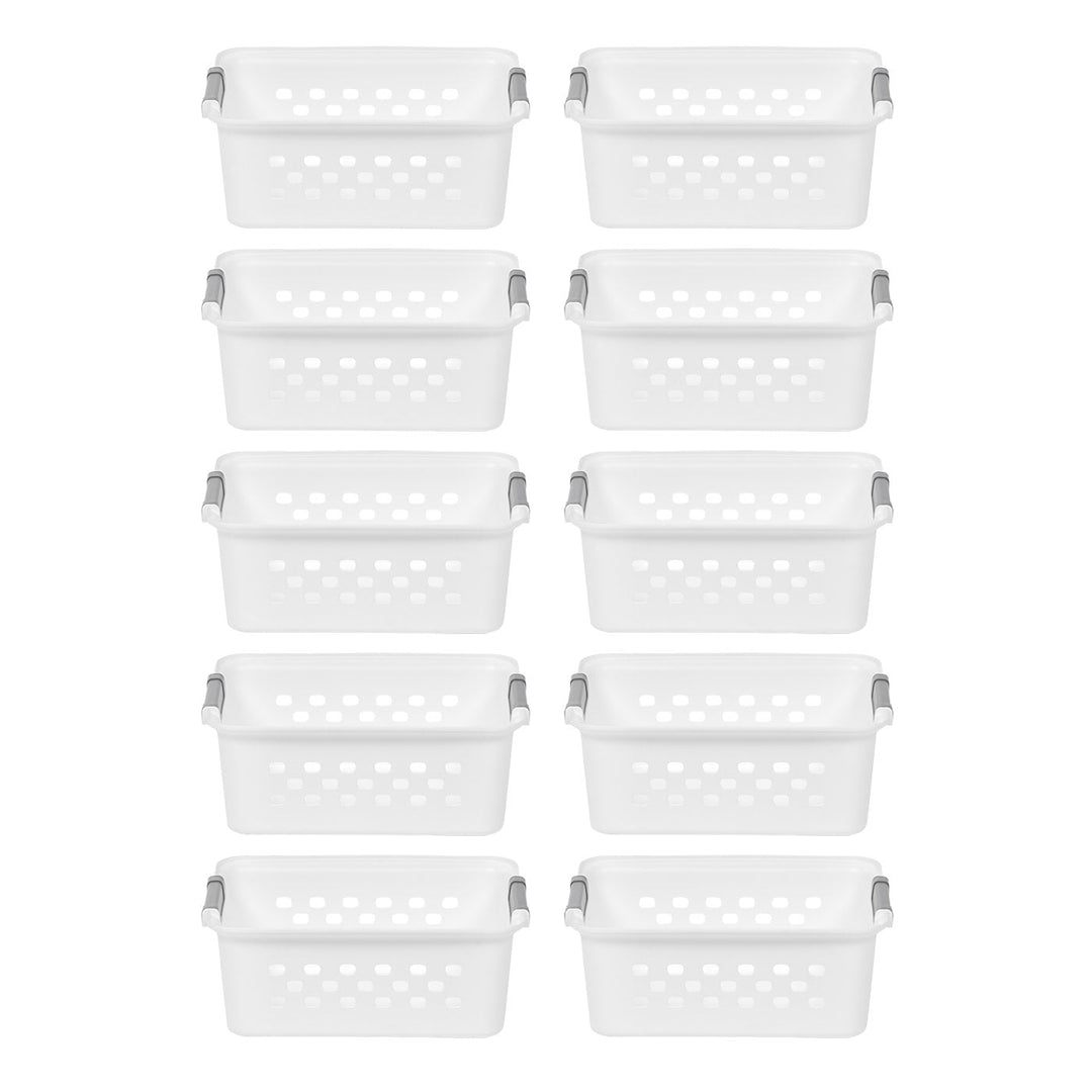 White Plastic Organizers and Storage Bin, S-size [ Pack of 10 ] - IRIS USA, Inc.