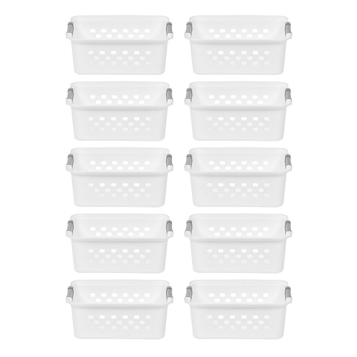 White Plastic Organizers and Storage Bin, S-size [ Pack of 10 ] - IRIS USA, Inc.