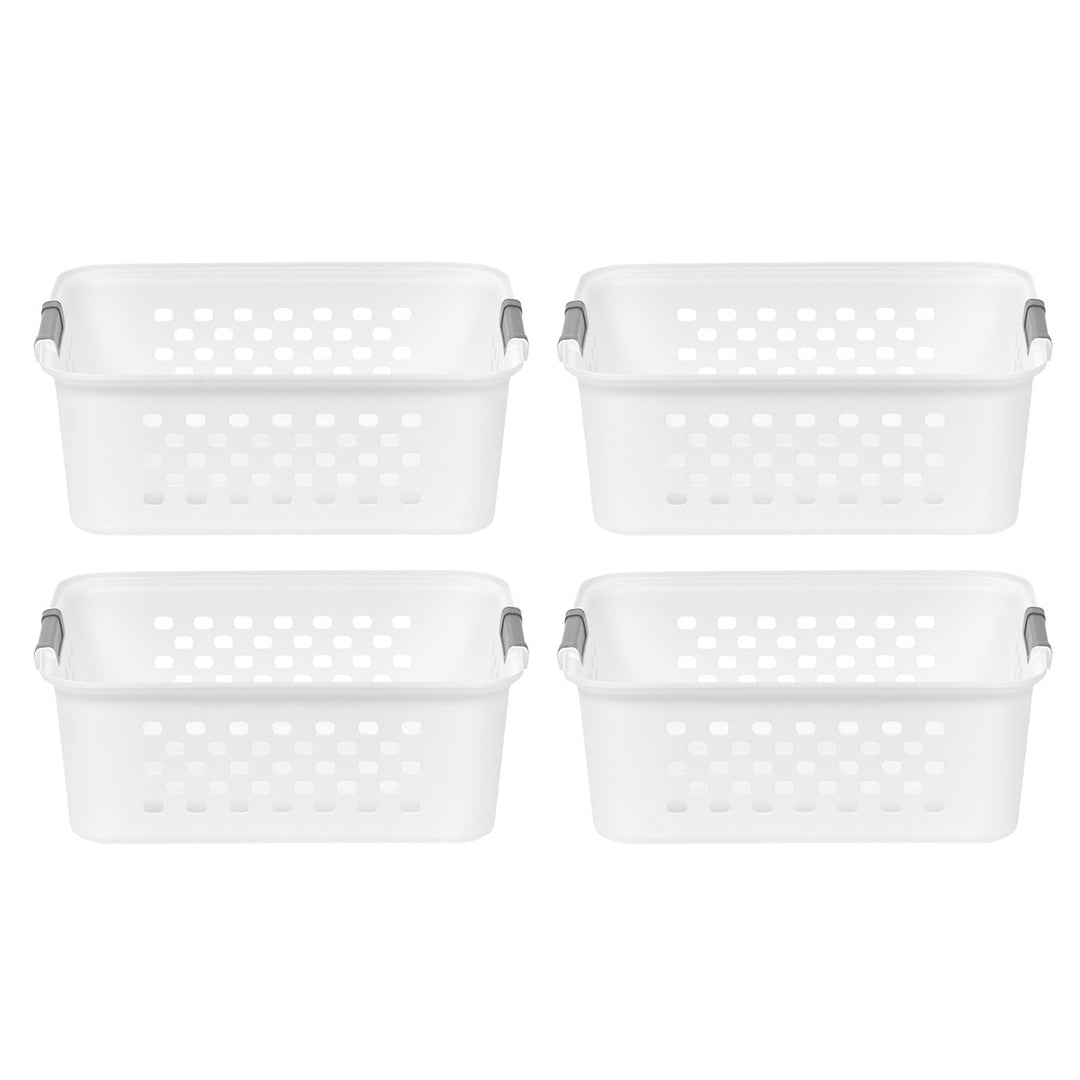 White Plastic Organizers and Storage Bin, M-size [ Pack of 4 ] - IRIS USA, Inc.