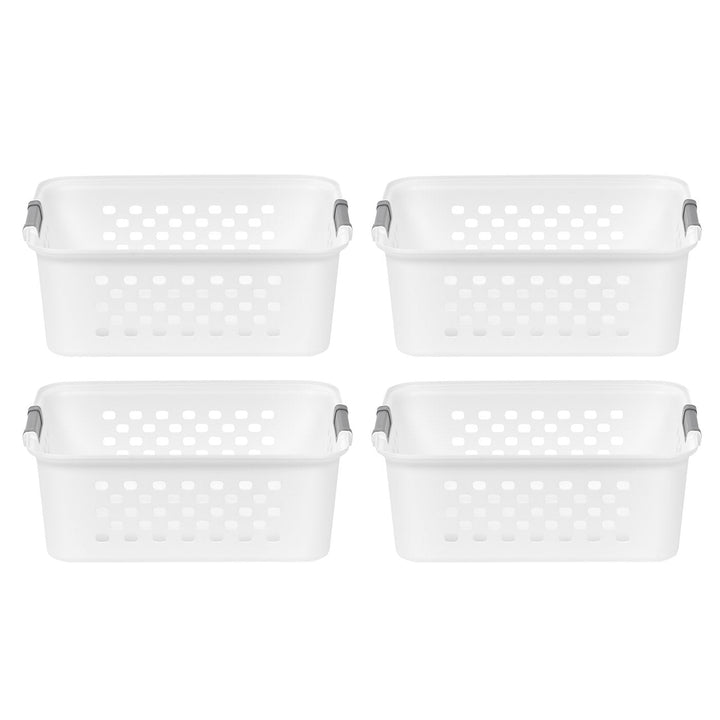 White Plastic Organizers and Storage Bin, M-size [ Pack of 4 ] - IRIS USA, Inc.