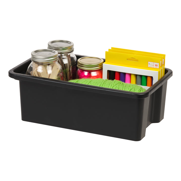 Small Stacking Storage Tray, 4 Pack, Black - IRIS USA, Inc.