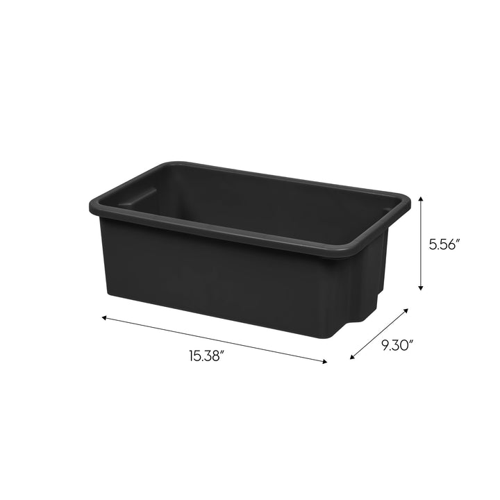 Small Stacking Storage Tray, 4 Pack, Black - IRIS USA, Inc.