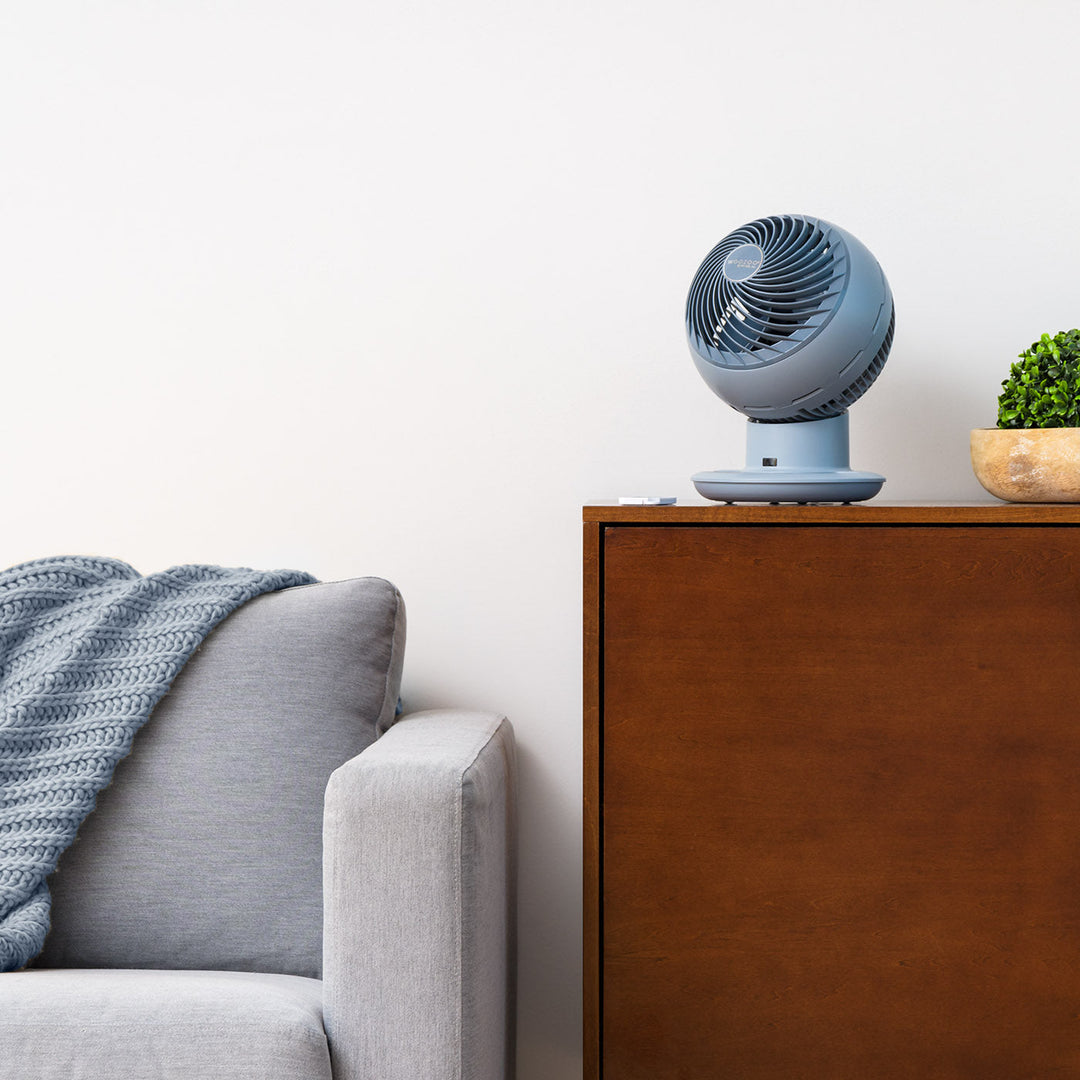 IRIS USA Medium WOOZOO Oscillating 8-in-1 Vortex Fan with Remote and Timer Function, Tabletop Multi-Oscillation Air Circulator Fan with 10 Speed Settings and 89 Ft Max Air Distance, Steel Blue - IRIS USA, Inc.
