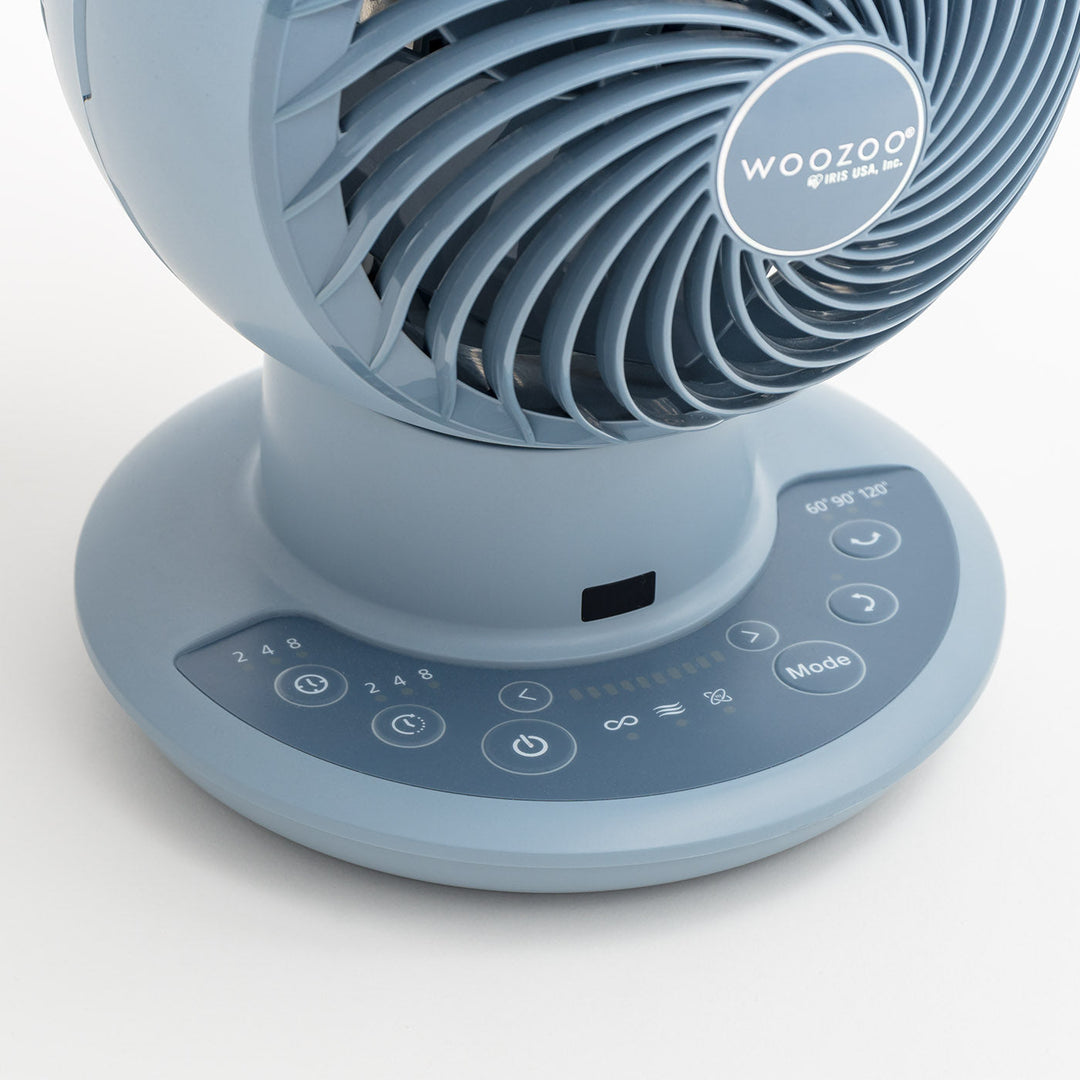 IRIS USA Medium WOOZOO Oscillating 8-in-1 Vortex Fan with Remote and Timer Function, Tabletop Multi-Oscillation Air Circulator Fan with 10 Speed Settings and 89 Ft Max Air Distance, Steel Blue - IRIS USA, Inc.