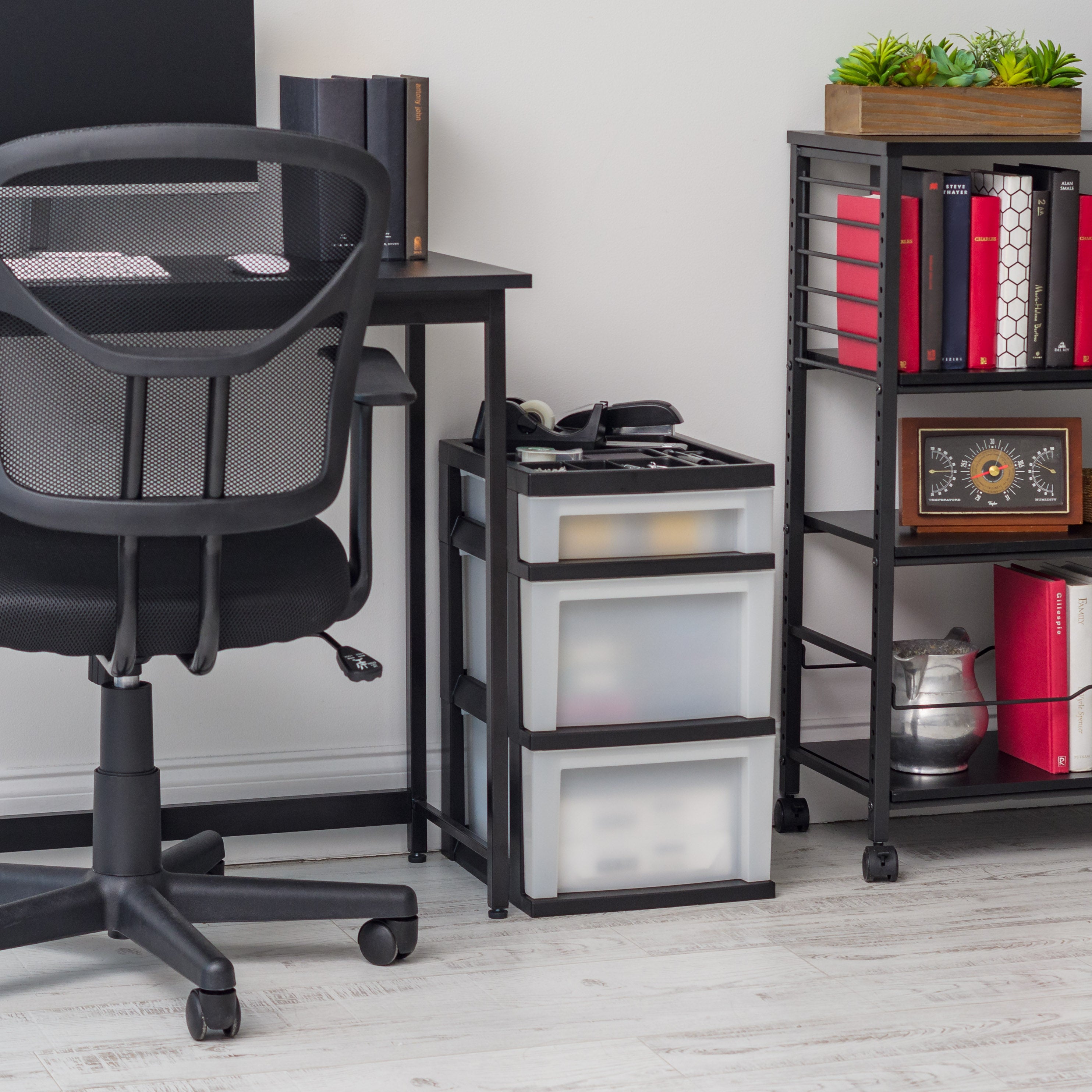 Plastic Storage, Organizer 3 Drawer Cart, Black/Pearl – IRIS USA