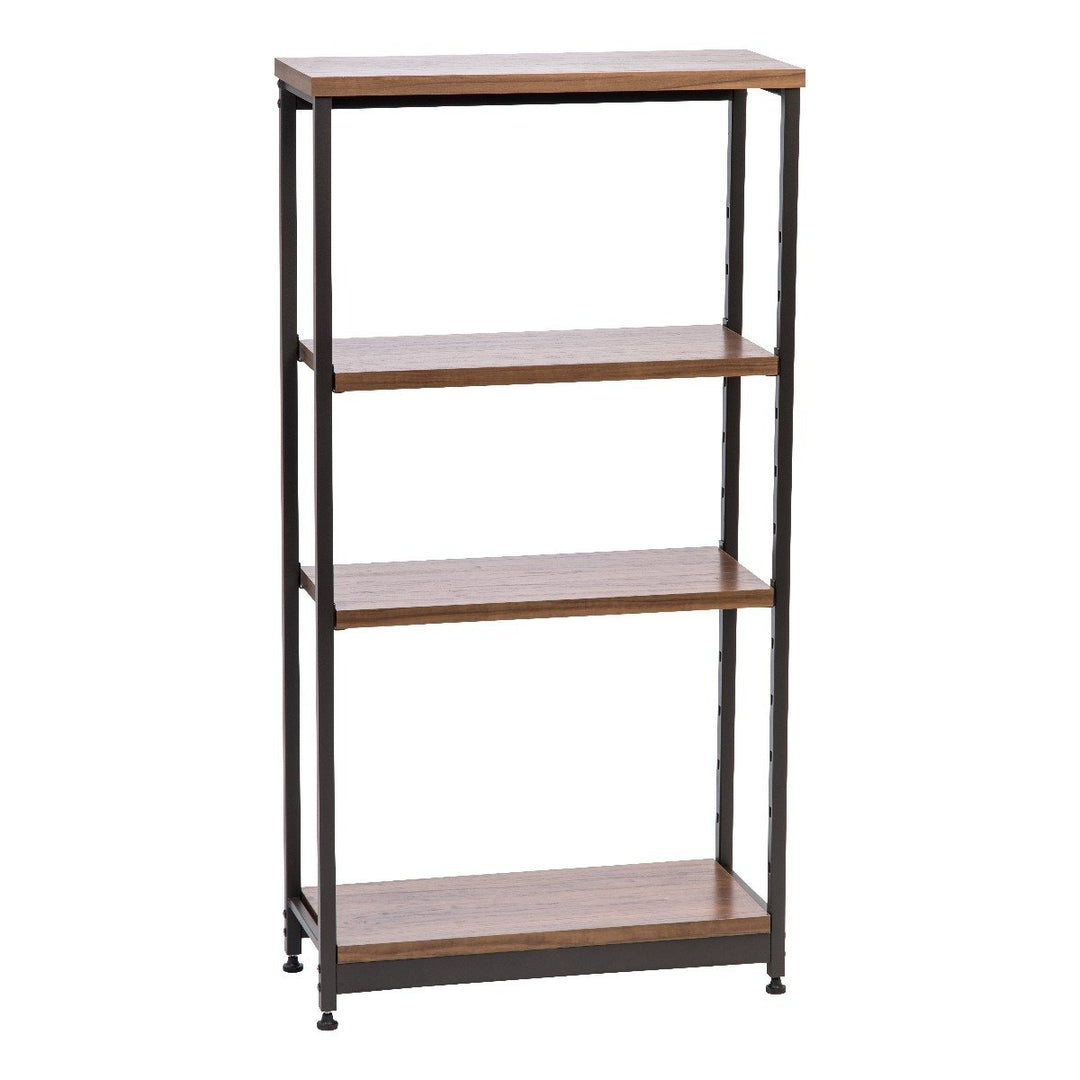 Wood and Metal Shelf - 4 Tier - Tall Narrow - image 1#color_brown