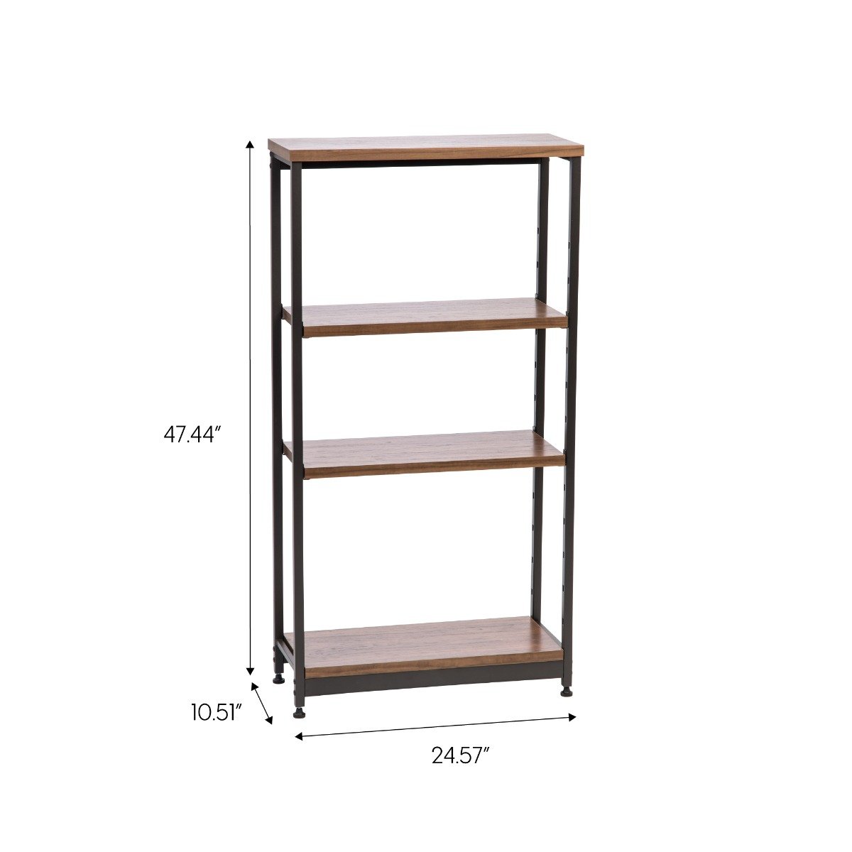 Wood and metal clearance shelf unit