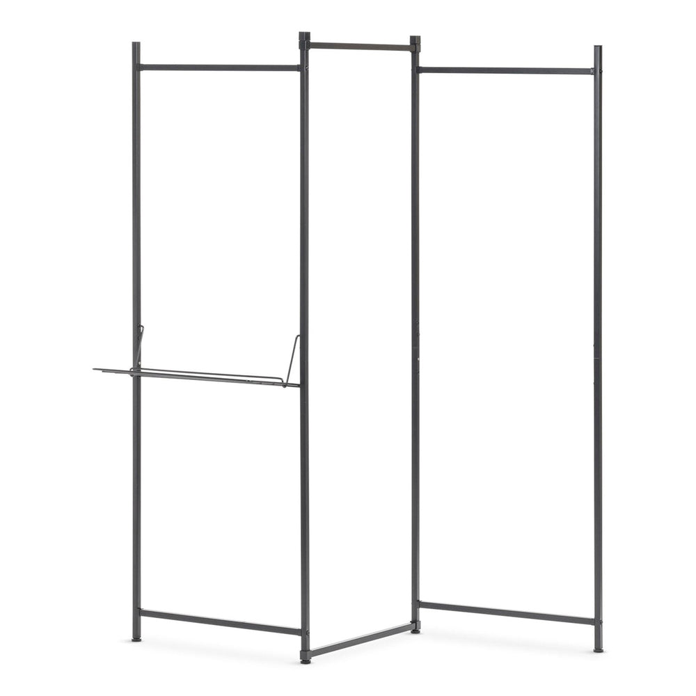 IRIS USA Clothes Rack, Collapsible Clothing Rack, Foldable Clothes Drying Rack, Garment Rack with Shelf, Black Clothing Rack with 3 Panels - IRIS USA, Inc.