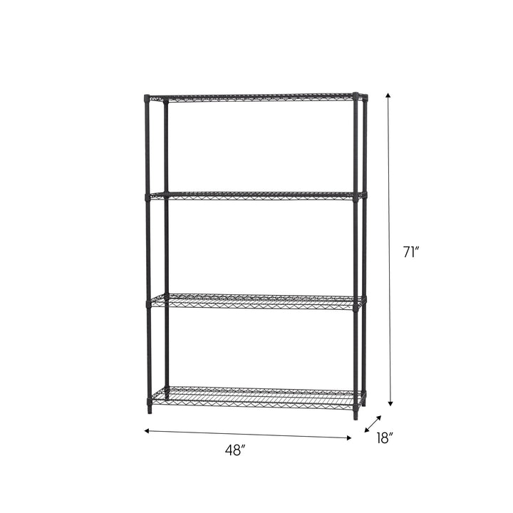 Heavy Duty 4 Shelf Wire Storage Unit - IRIS USA, Inc.#color_black