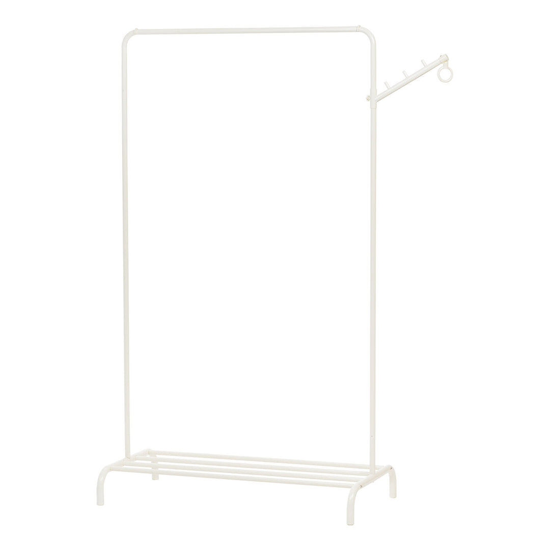 IRIS USA Stylish Clothes Rack with Storage Shelf, Garment Rack with Multipurpose Clothing Hanger for Steaming and Drying Clothes, White Freestanding Clothing Rack - IRIS USA, Inc.