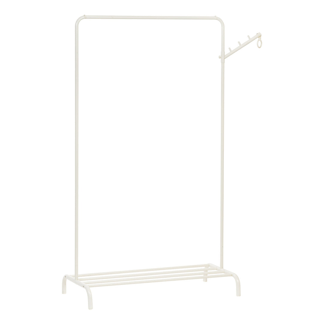 IRIS USA Stylish Clothes Rack with Storage Shelf, Garment Rack with Multipurpose Clothing Hanger for Steaming and Drying Clothes, White Freestanding Clothing Rack - IRIS USA, Inc.