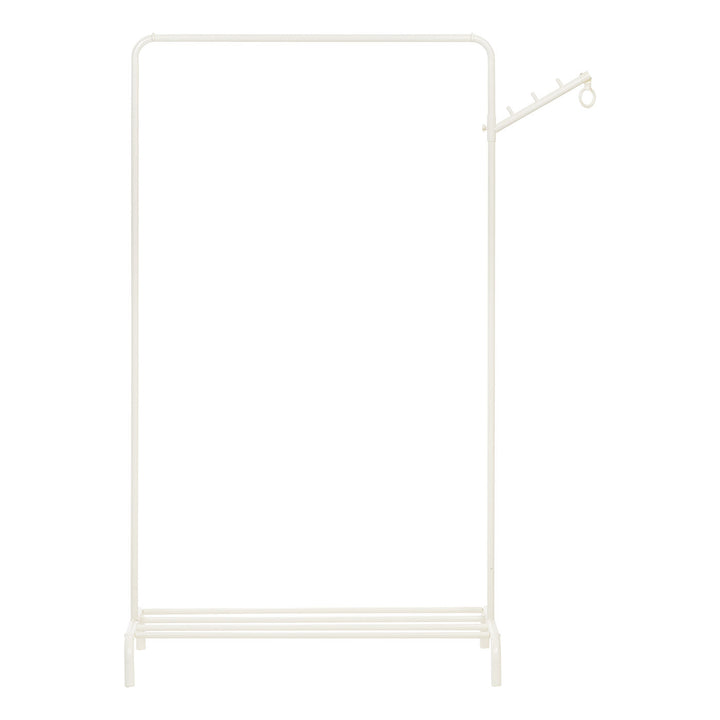 IRIS USA Stylish Clothes Rack with Storage Shelf, Garment Rack with Multipurpose Clothing Hanger for Steaming and Drying Clothes, White Freestanding Clothing Rack - IRIS USA, Inc.
