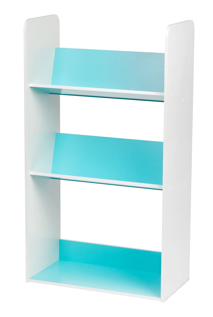 Tilted Book Shelf Rack - 3 Tier - image 3#color_blue