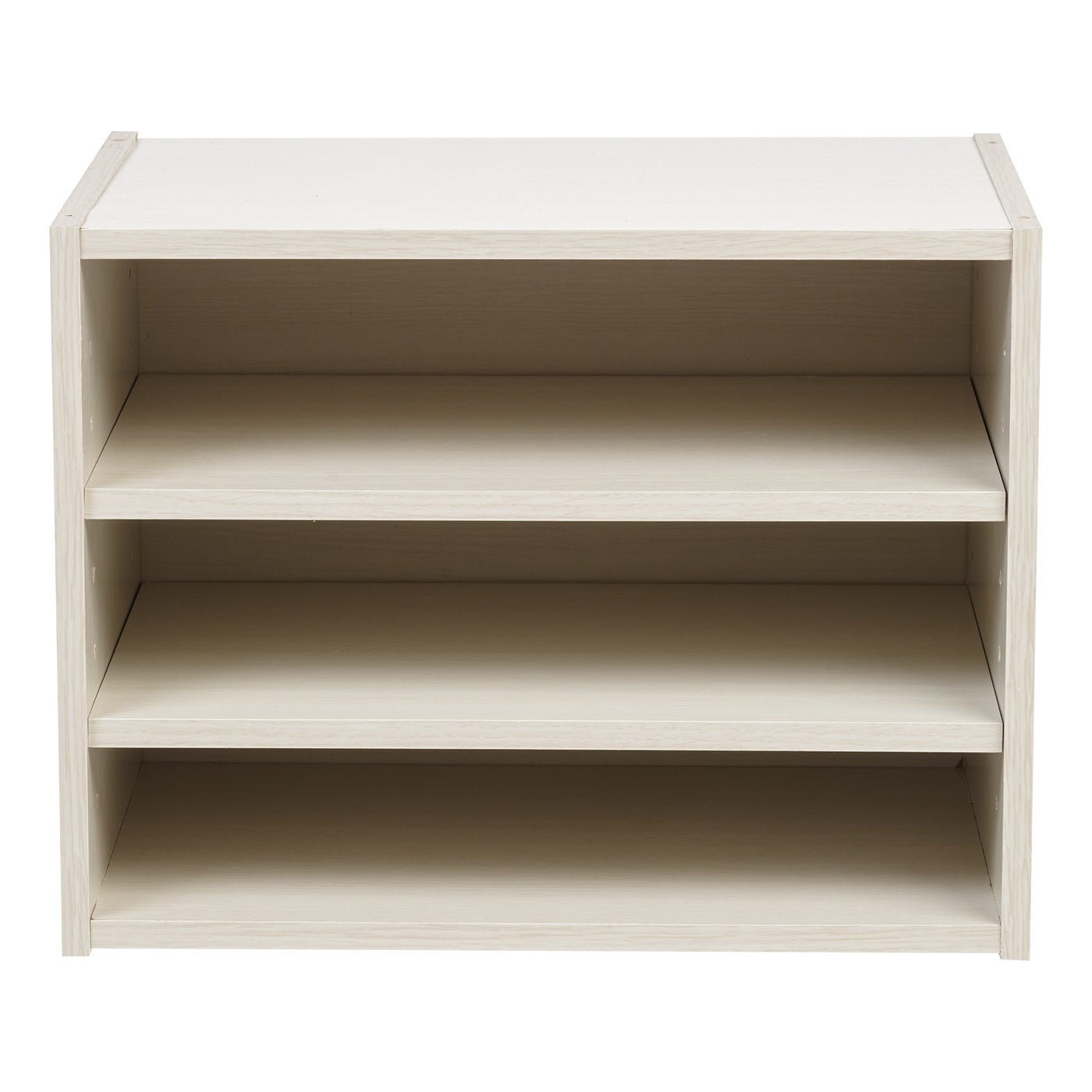 IRIS USA 2-Tier Shelf Organizer with Easy Access Angled Cubby, White