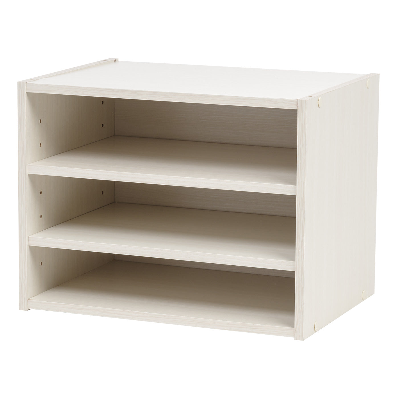 Iris USA 2-Tier Shelf Organizer with Easy Access Angled Cubby, White