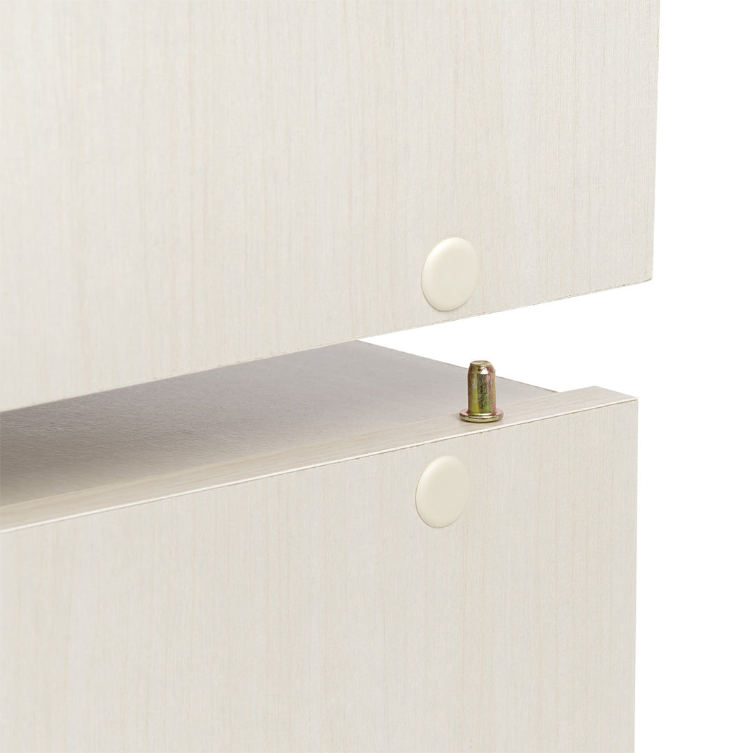 TACHI Modular Wood Storage Organizer Box with Adjustable Shelves, Off White - IRIS USA, Inc.