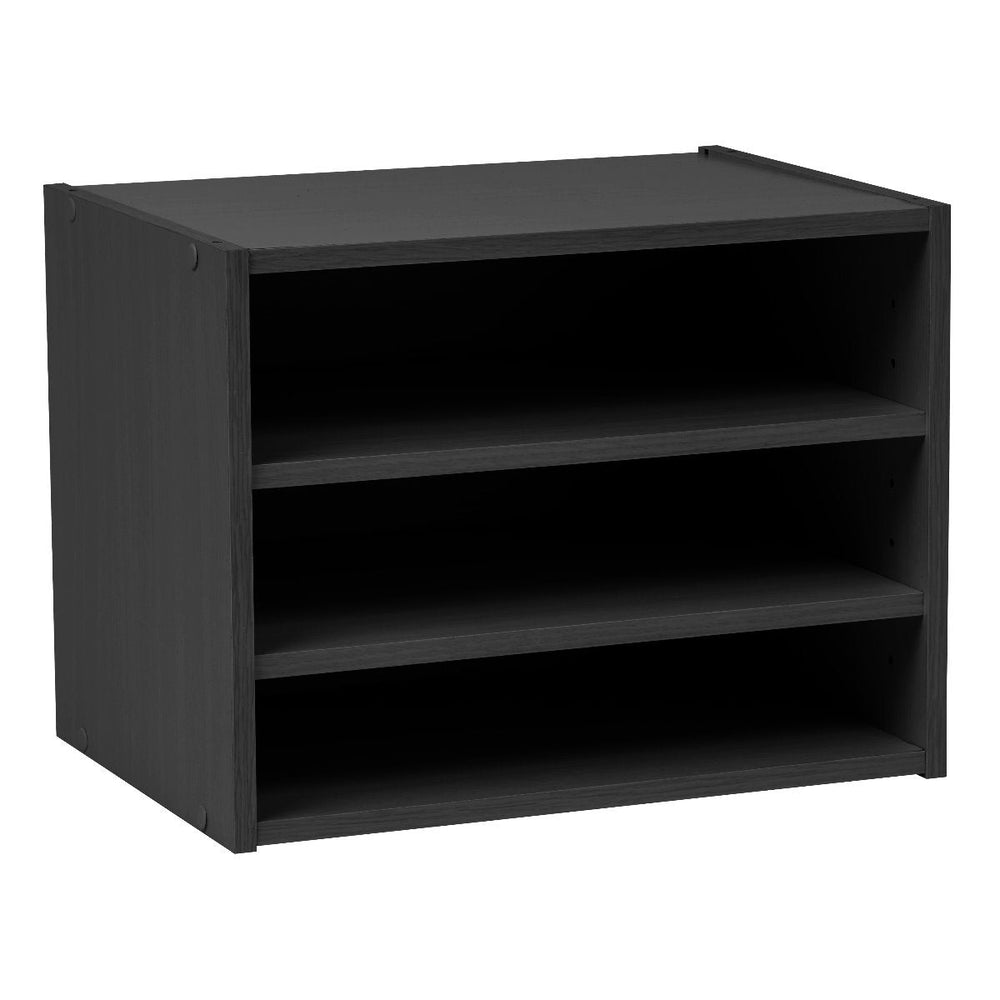 Modular Wood Stacking Box with Shelves - image 1#color_black