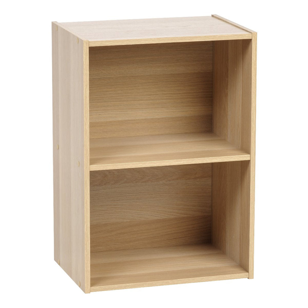 2-Tier Wood Storage Shelf, Light Brown - IRIS USA, Inc.