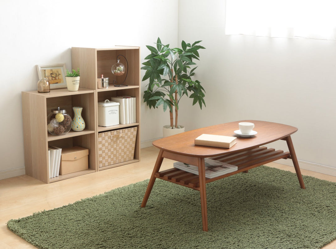 2-Tier Wood Storage Shelf, Light Brown - IRIS USA, Inc.