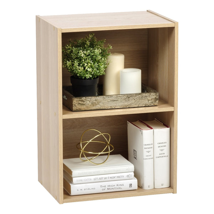 2-Tier Wood Storage Shelf, Light Brown - IRIS USA, Inc.