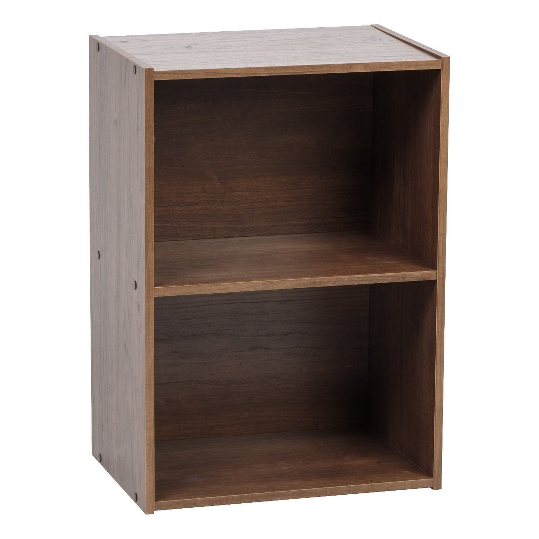 2-Tier Wood Storage Shelf, Brown - IRIS USA, Inc.