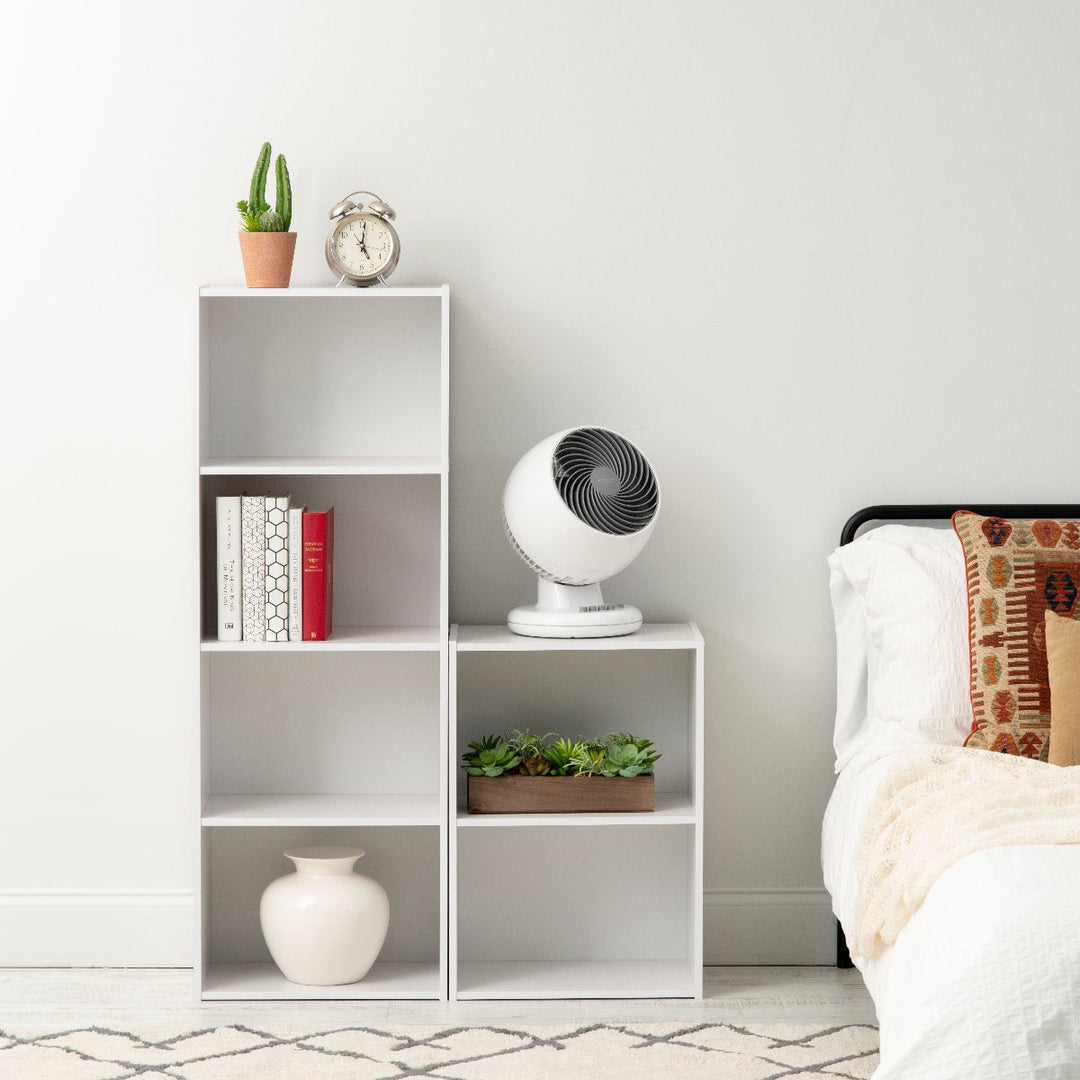 2-Tier Wood Storage Shelf, White - IRIS USA, Inc.