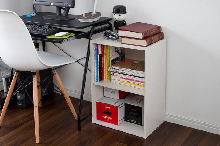 2-Tier Wood Storage Shelf, White - IRIS USA, Inc.